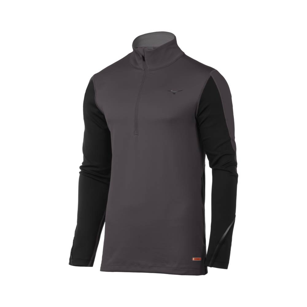 Base Layer Mizuno Breath Thermo® Half Zip Hombre Gris Oscuro/Negras Outlet FREM-96428